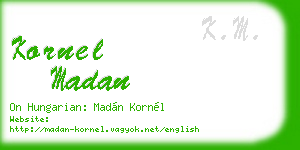 kornel madan business card